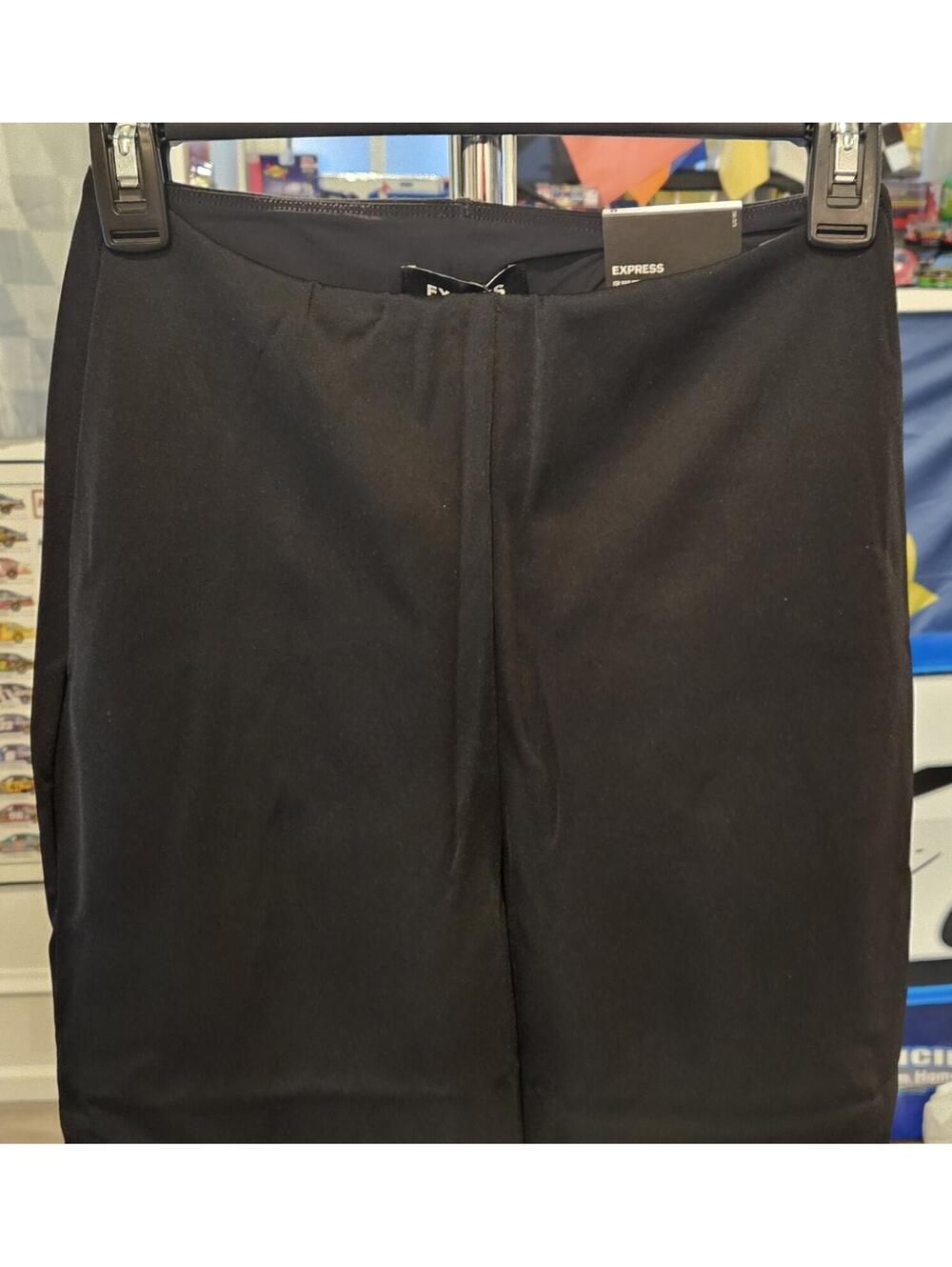 Express Body Contour Wide Leg Super High Rise Pant Black Size M